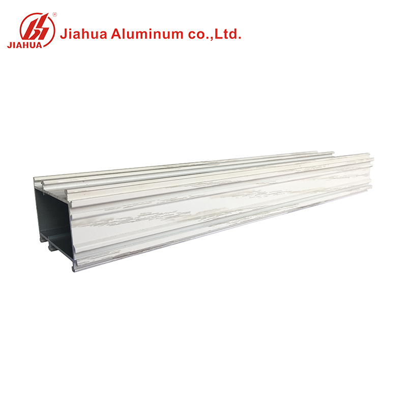 JIA HUA Precio atractivo Acabado de madera blanca 6063 T5 Perfiles de aluminio para ventana de madera
