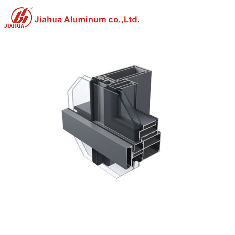 Perfiles de construcción de marco de sistema de muro cortina de vidrio de aluminio Jia Hua para exteriores